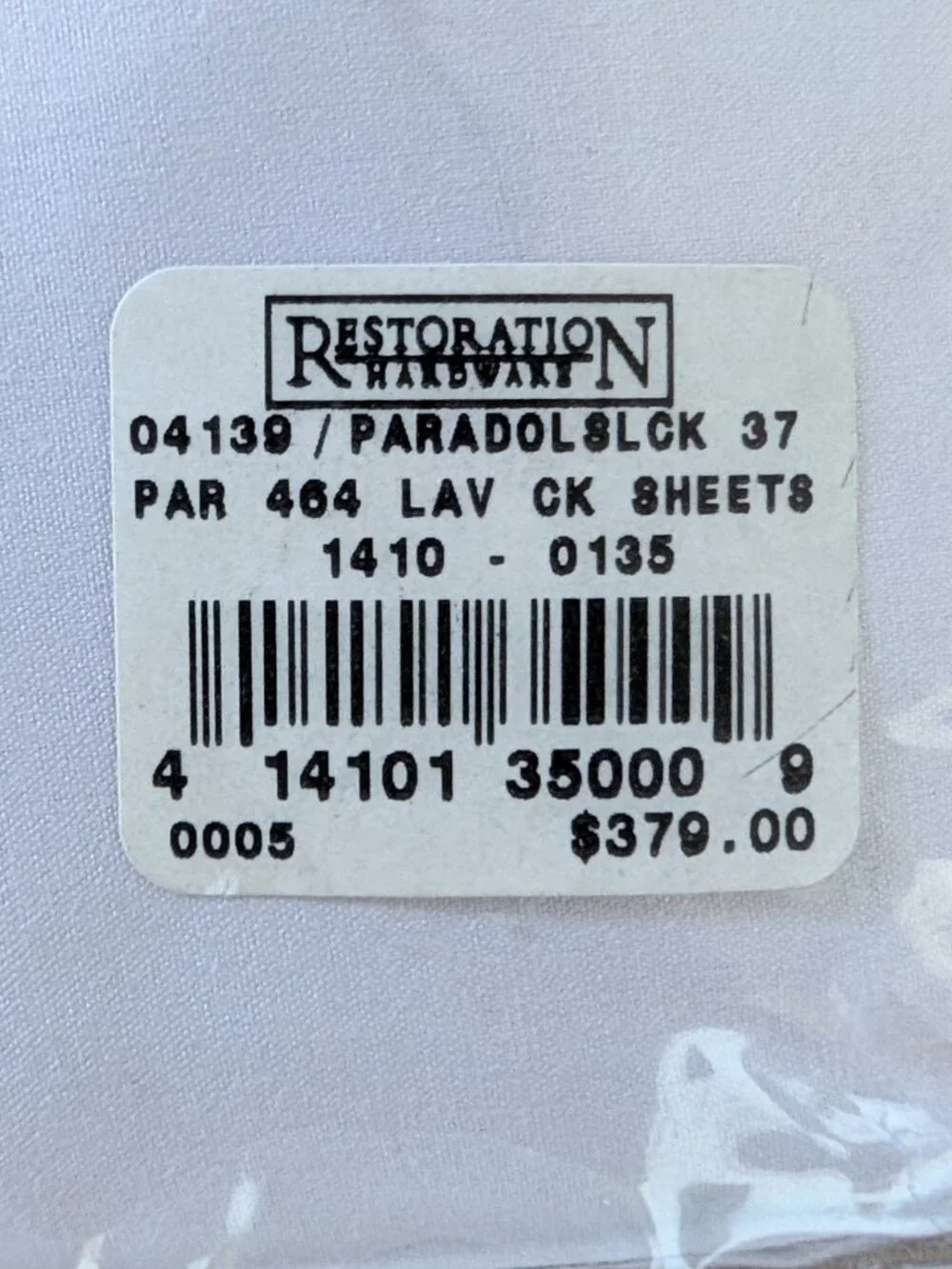 RESTORATION LAVENDER PARADIGM 464 TC Cal King sheet set